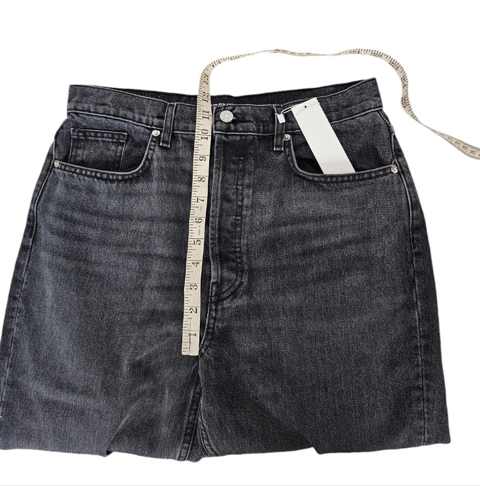 EB Denim Unraveled Black Washed Spilt Hem High Rise Size 30 Button Fly New - Picture 5 of 10